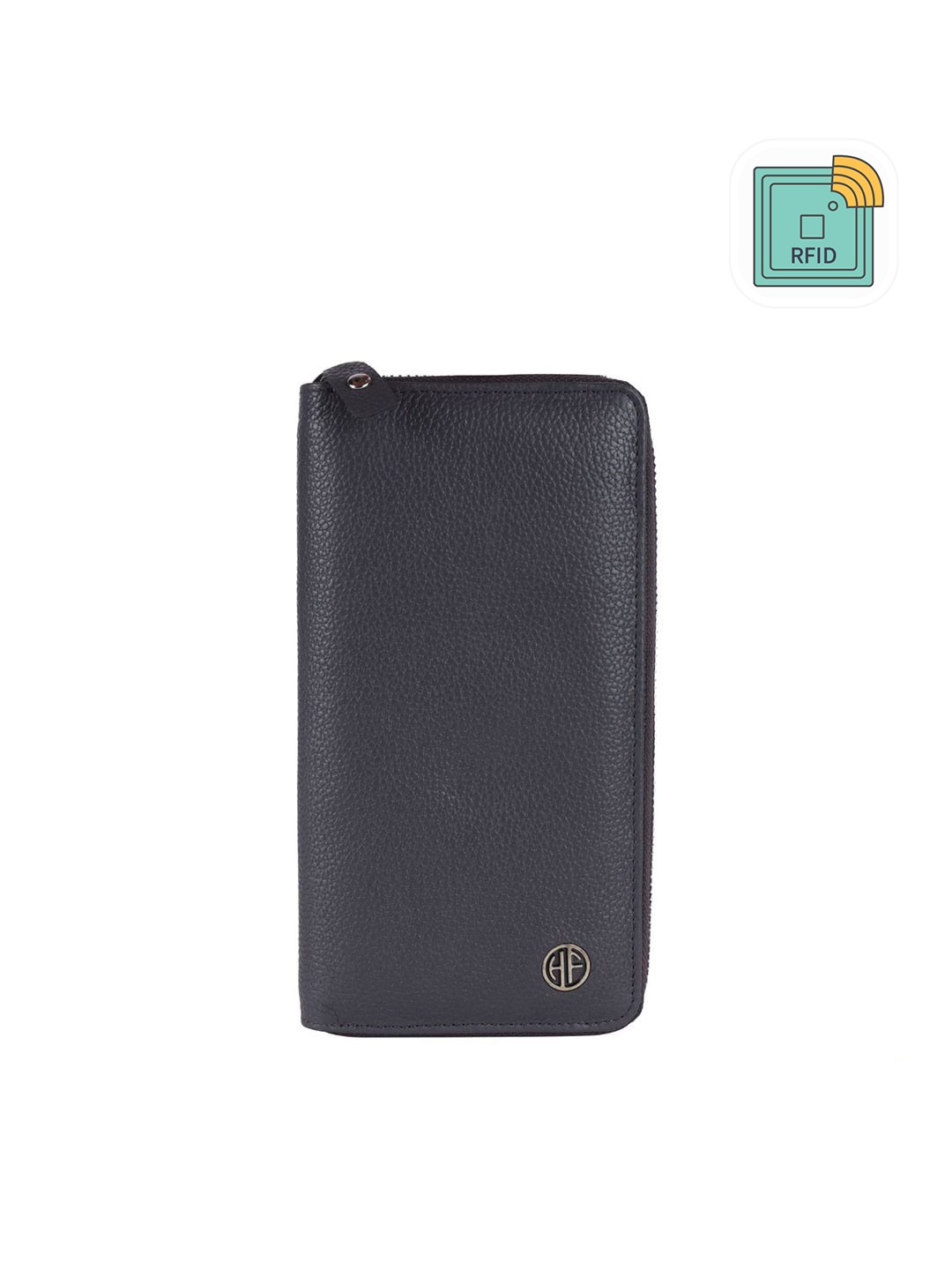 

HAMMONDS FLYCATCHER Women Grey Zip Detail Leather Zip Around Wallet