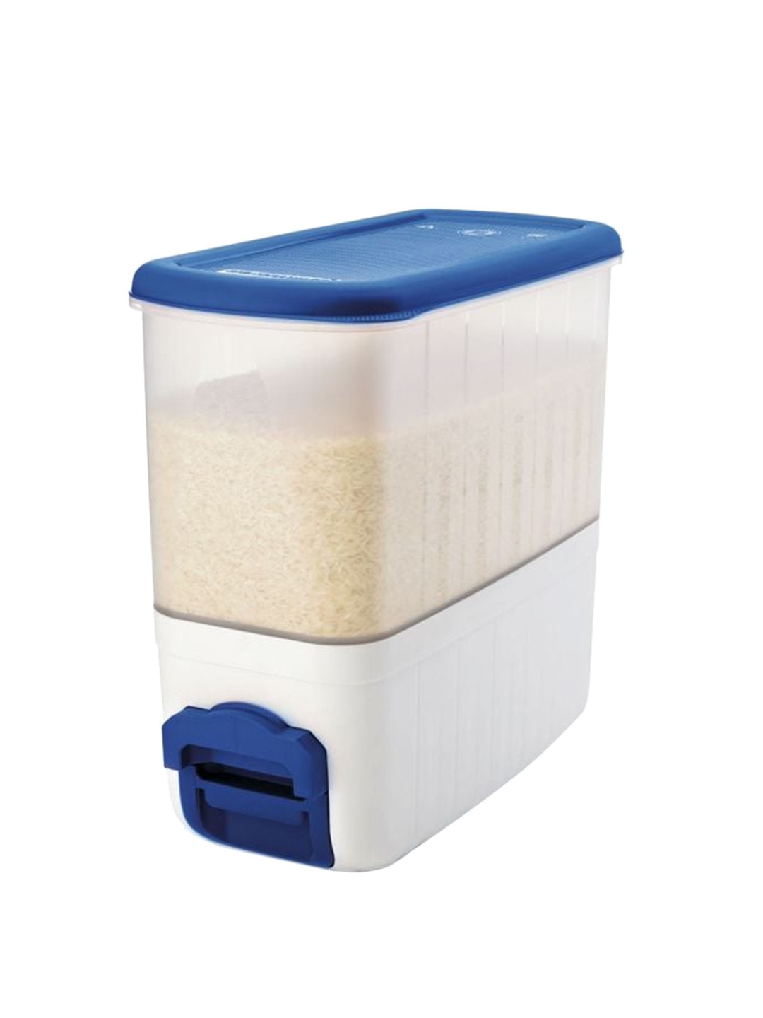

SignoraWare Transparent & Blue Plastic Rice and Pulses Dispenser 10 kg