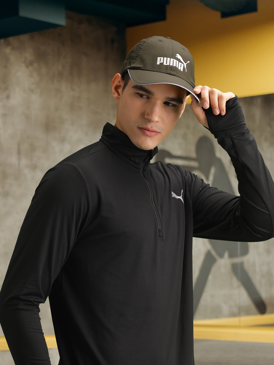 

Puma Unisex Olive Green & White Printed Performance Visor Cap