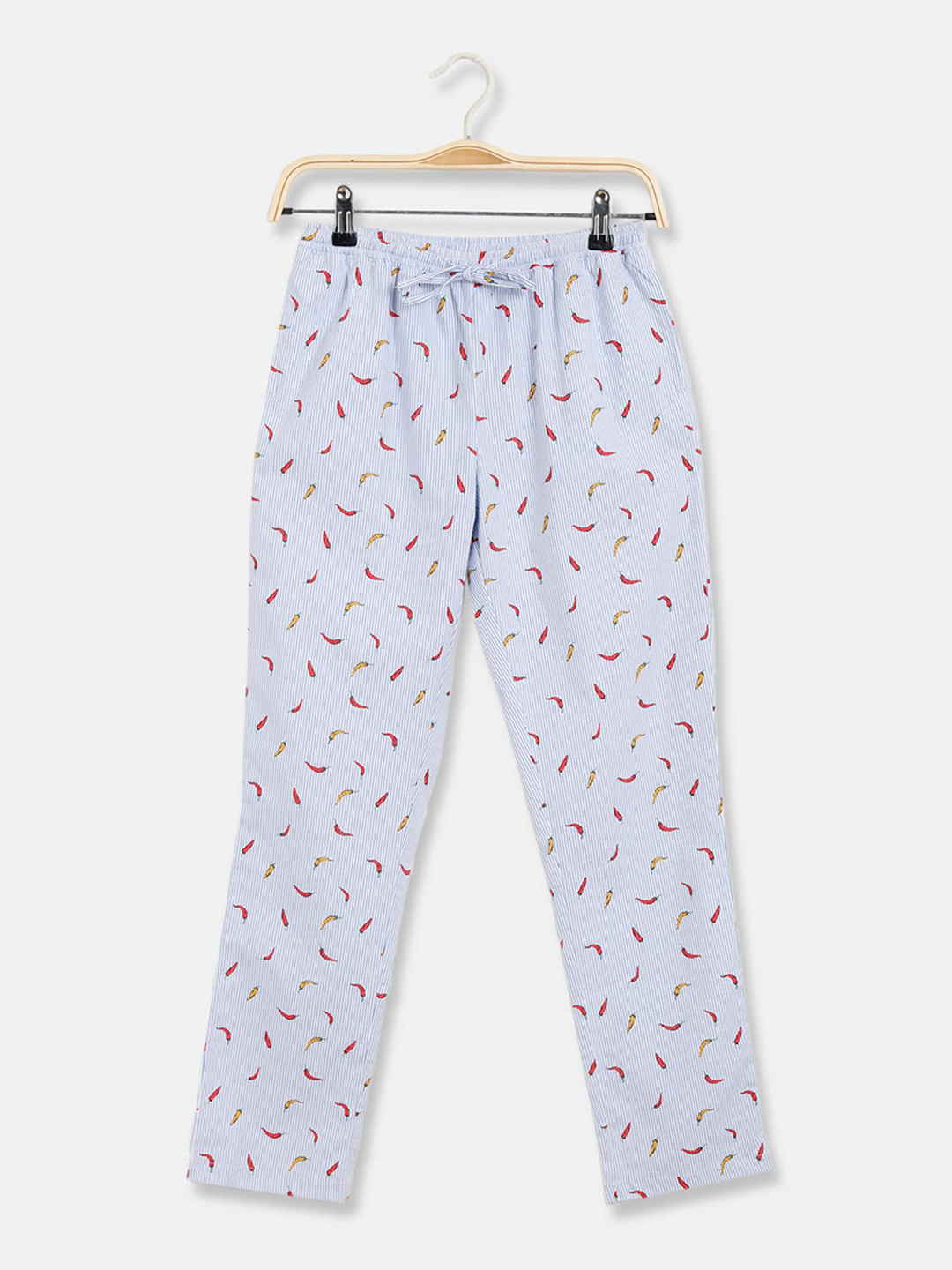 

Rosaline by Zivame Girls Blue Printed Woven Cotton Lounge Pants