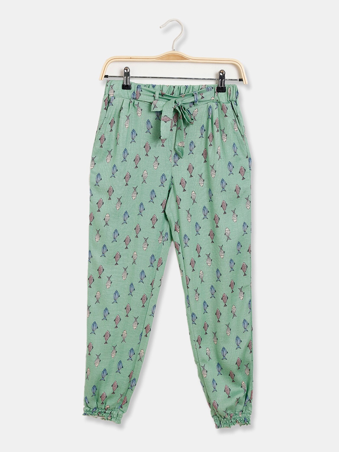 

Rosaline by Zivame Girls Green Conversational Printed Lounge Pants