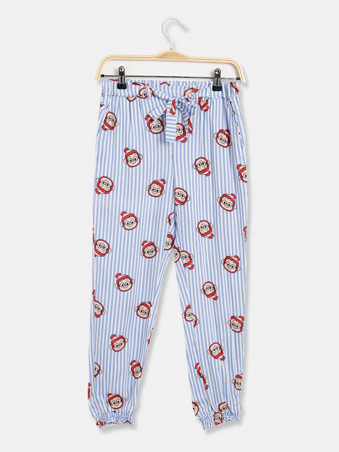 

Rosaline by Zivame Girls Blue Printed Woven Lounge Pants