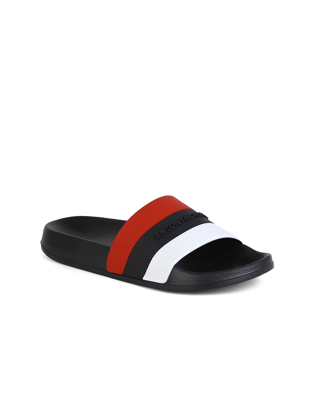 

Antony Morato Men Black & White Colourblocked Rubber Sliders
