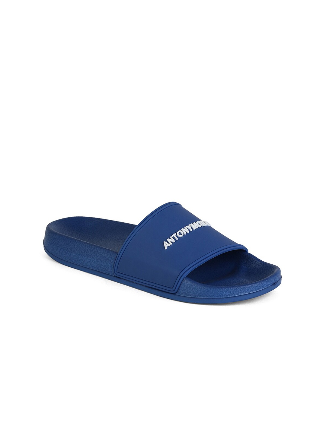 

Antony Morato Men Blue & White Printed Rubber Sliders