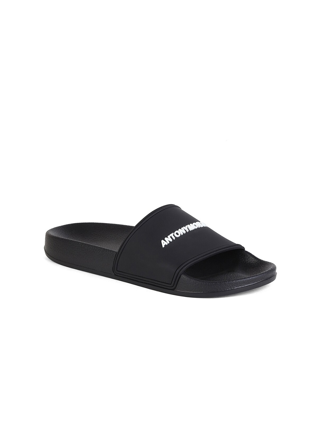 

Antony Morato Men Black & White Printed Rubber Sliders