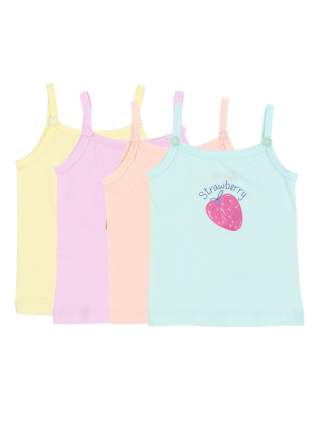 

DYCA Girls Pack Of 4 Assorted Cotton Camisoles