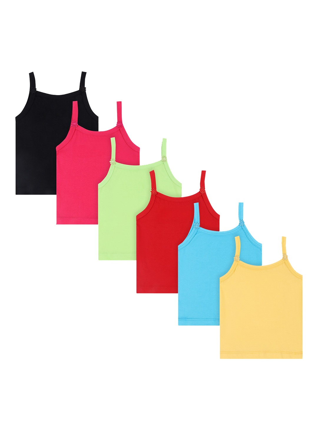 

DYCA Girls Pack Of 6 Sleeveless Assorted Camisoles