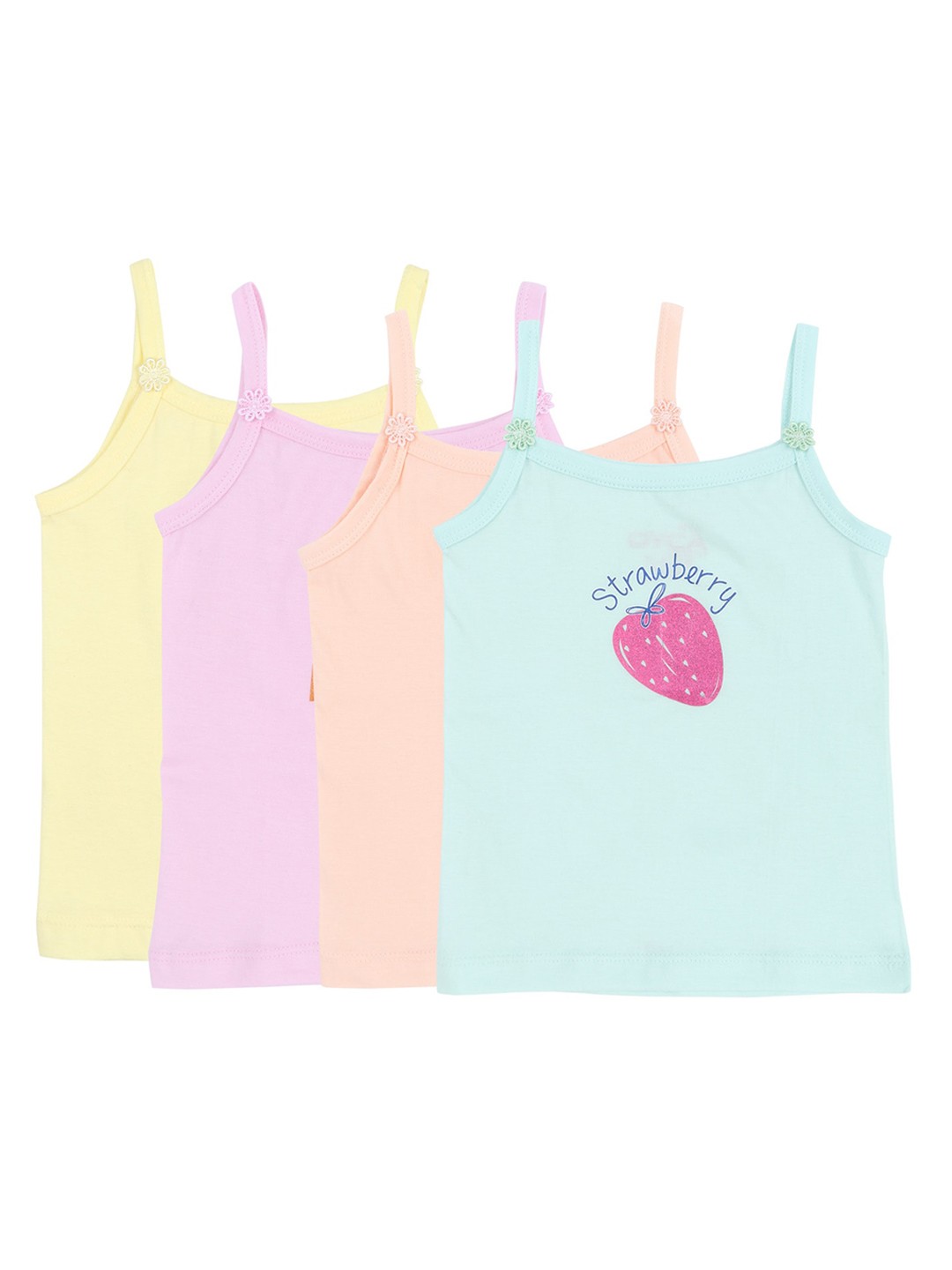 

DYCA Girls Pack Of 4 Cotton Camisoles, Purple