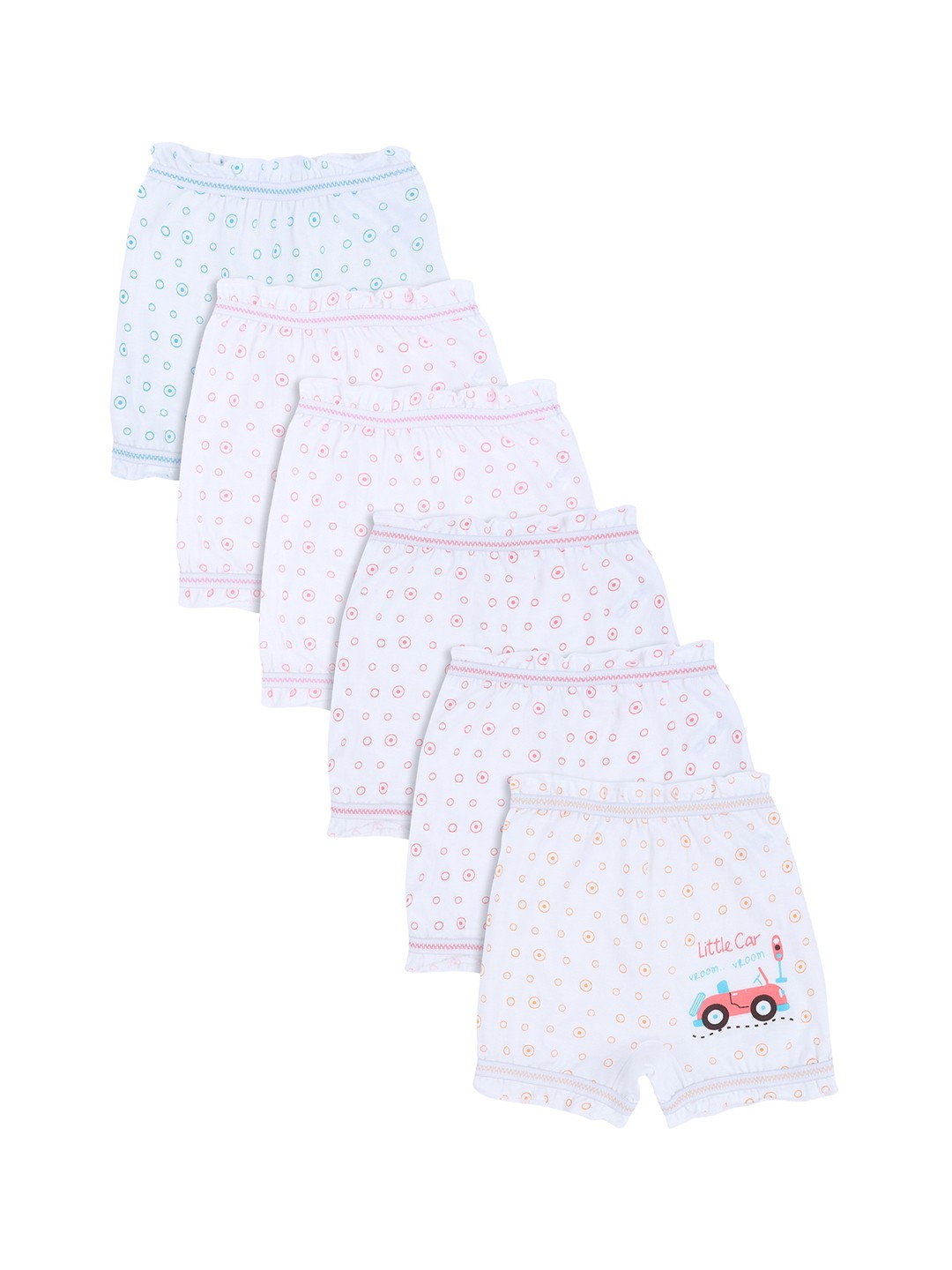 

DYCA Kids Pack of 6 Printed Cotton Basic Briefs DIA701-PK005_P6, White