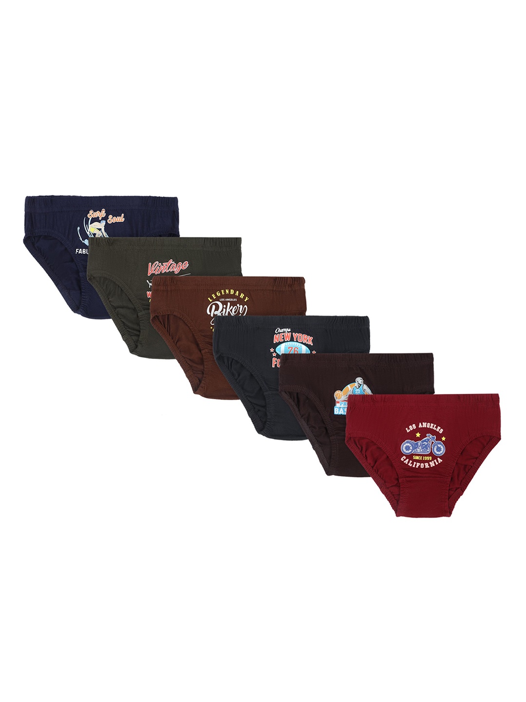 

DYCA Boys Pack Of 6 Assorted Cotton Hipster Briefs