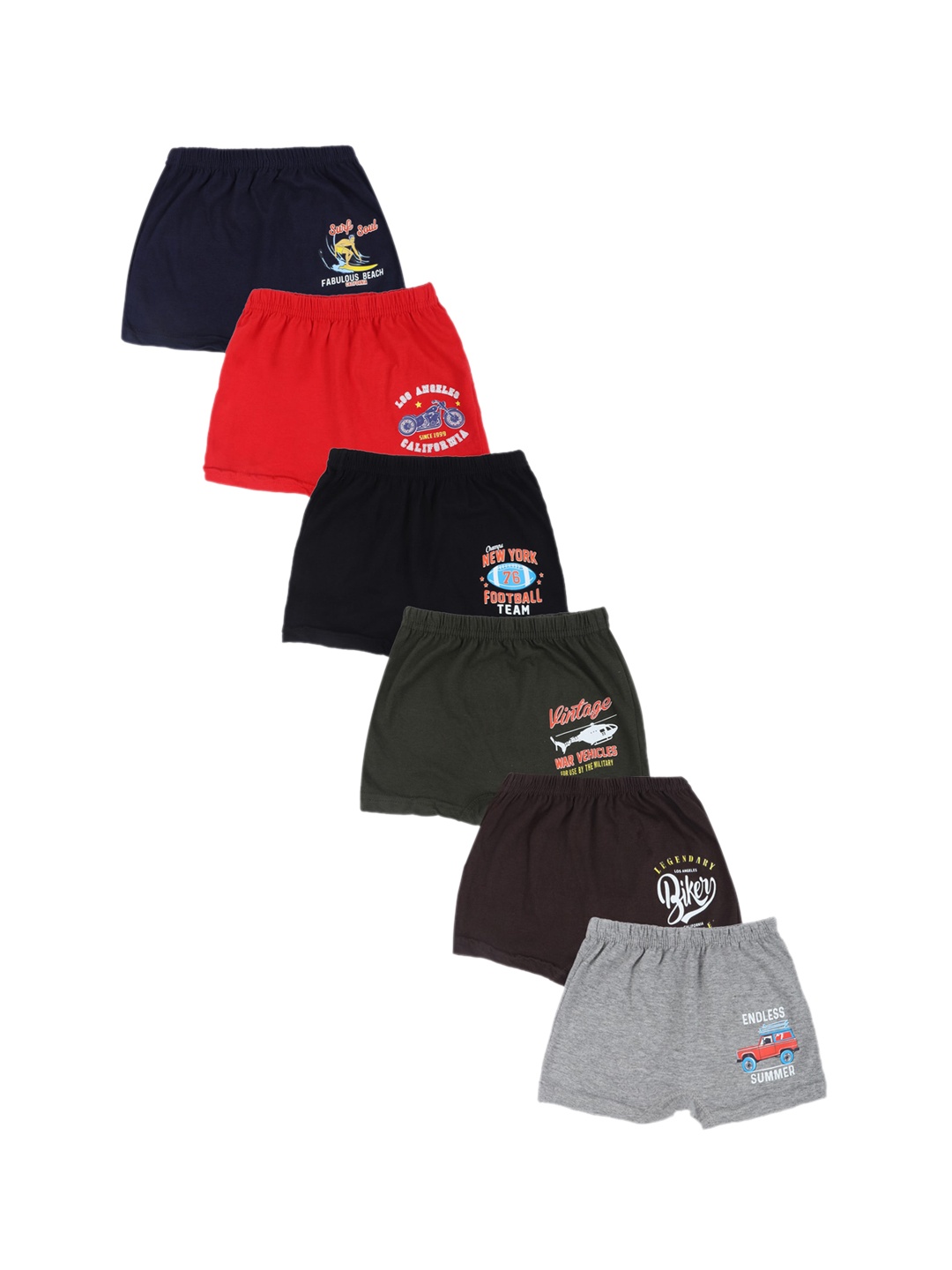 

DYCA Boys Assorted Pack Of 6 Trunk, Red