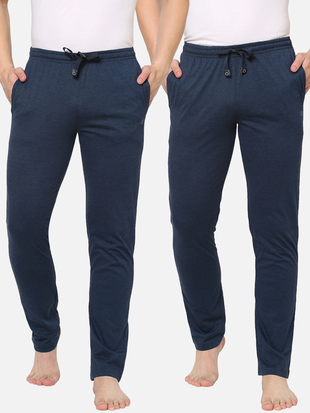 

Sweet Dreams Men Pack of 2 Navy Blue Solid Cotton Lounge Pants