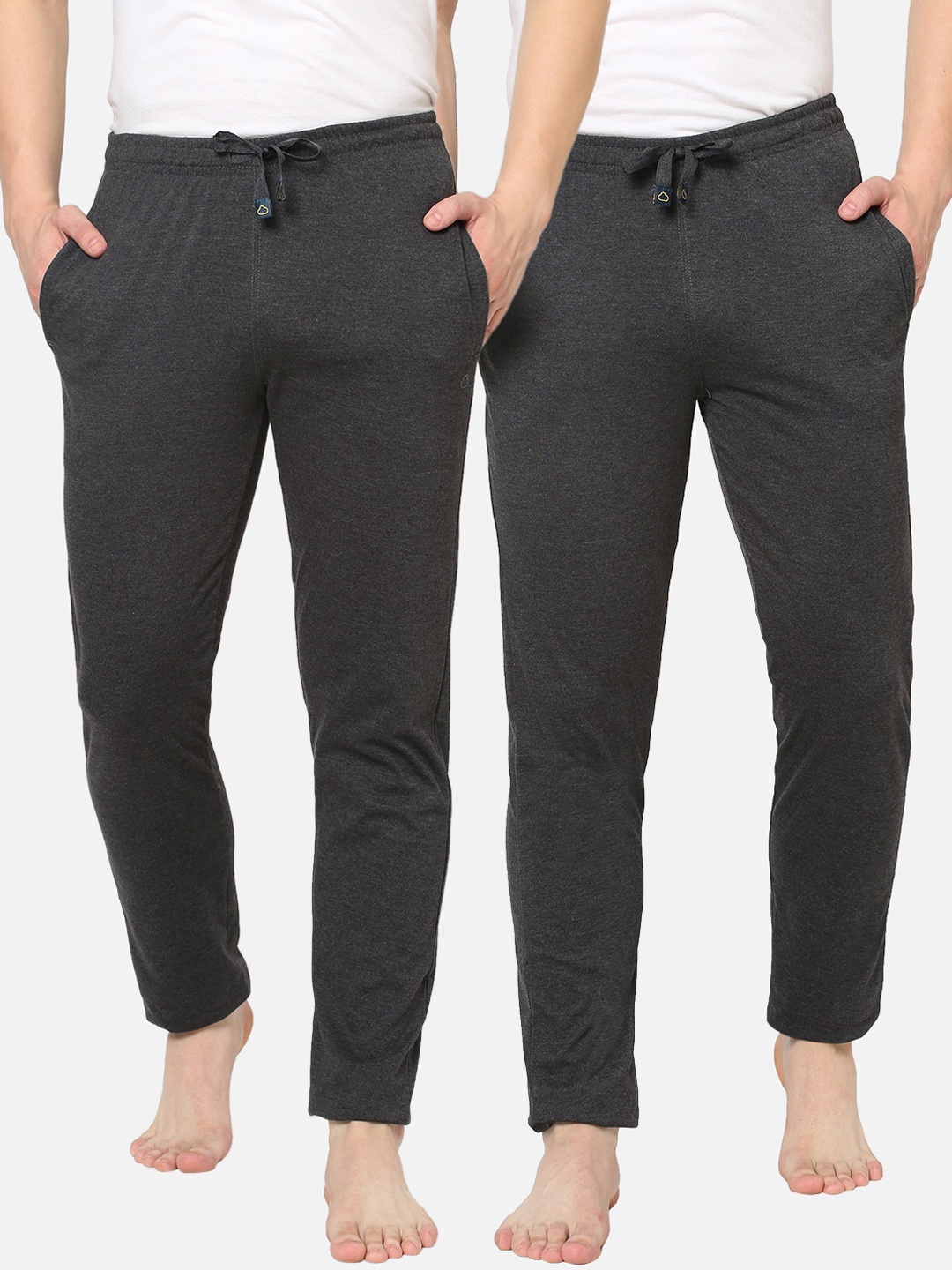 

Sweet Dreams Men Set Of 2 Charcoal Grey Cotton Lounge Pants