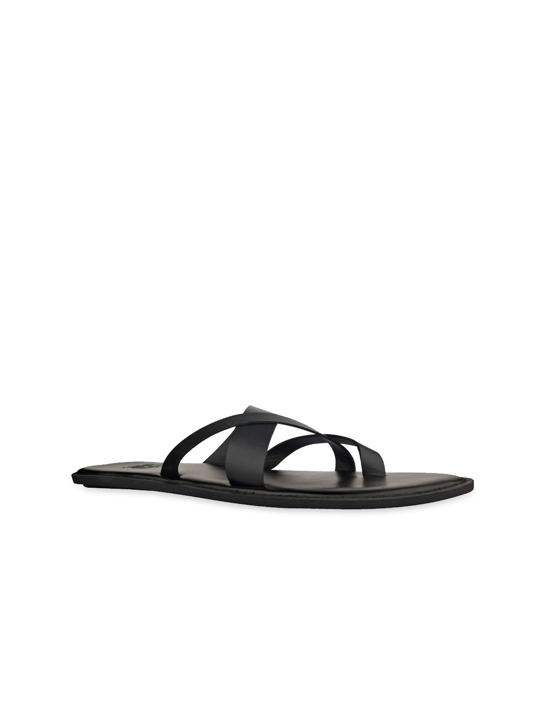 

SKO Men Black Leather Comfort Sandals