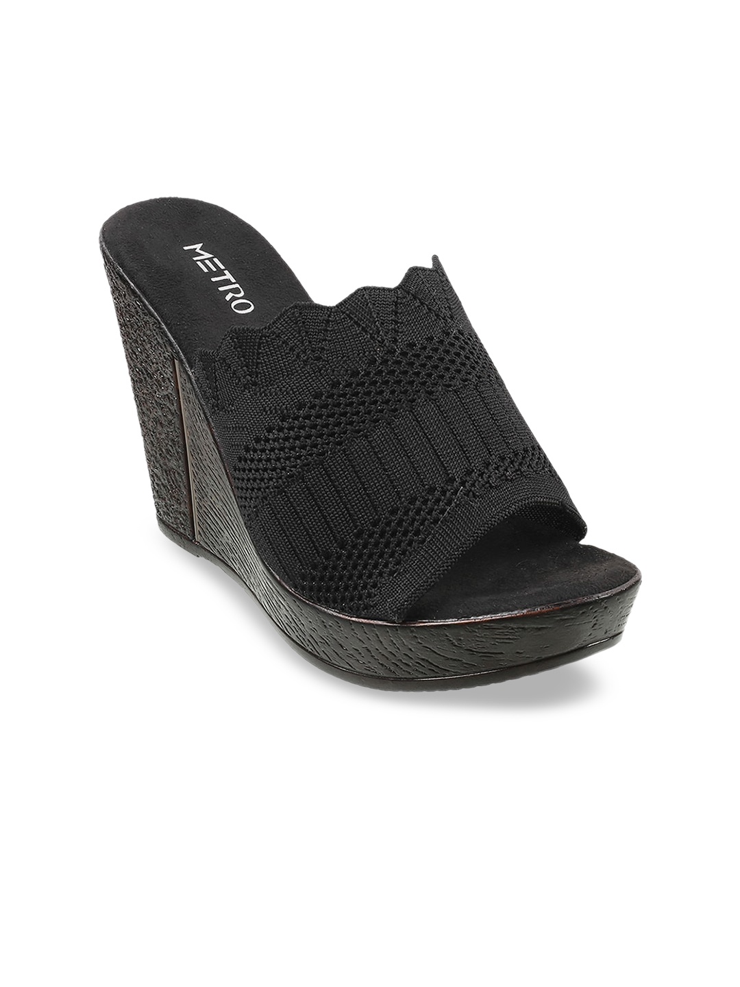 

Metro Black Wedge Mules