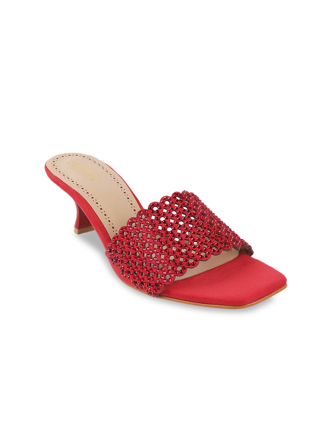 

Metro Women Red Solid Kitten Heels
