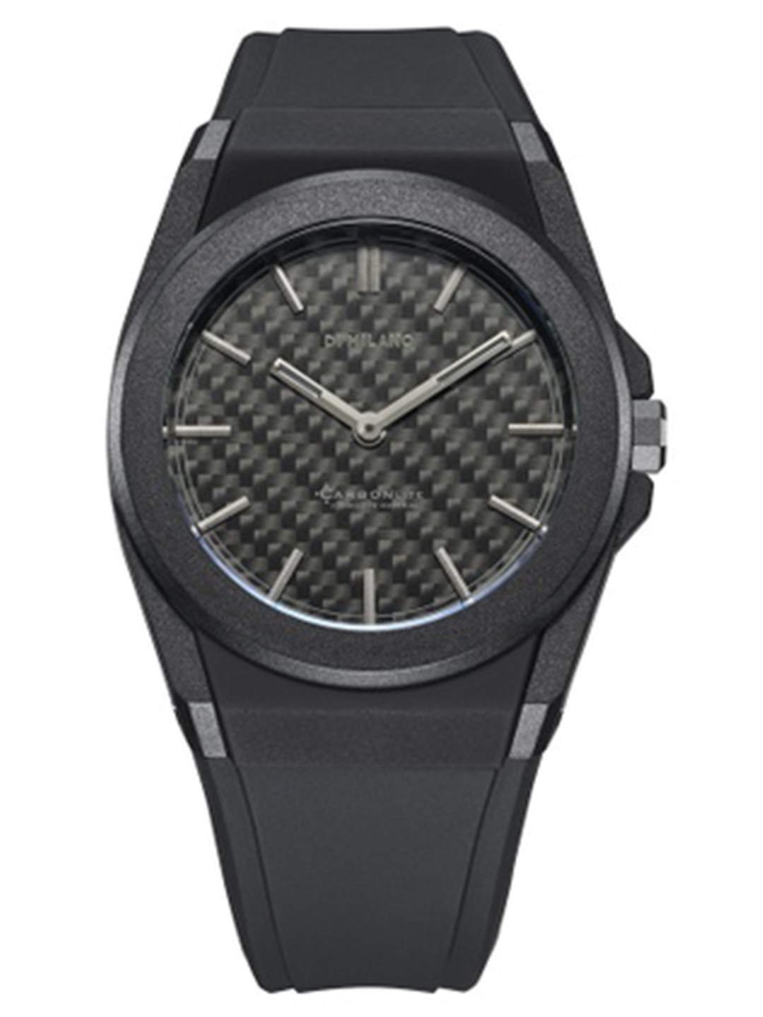 

D1 Milano Carbon Carbonlite Dial Silicone Strap Analogue Men Watch -CLRJ01, Black