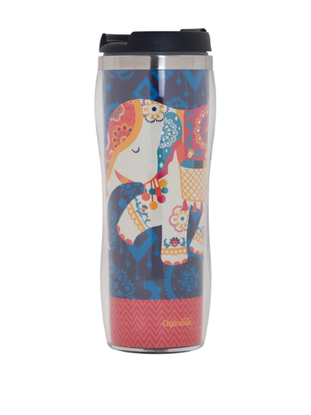 

Chumbak Blue Regal Elephant Printed Stainless Steel Sipper Water Bottle 380 ml