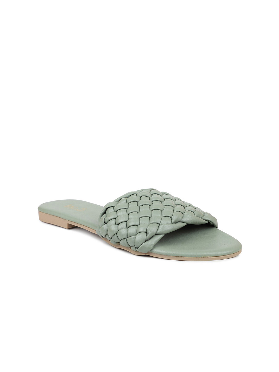 

Inc 5 Women Green Textured Open Toe Flats