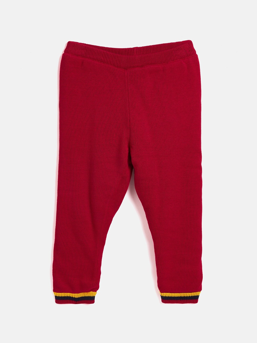 

JWAAQ Girls Maroon Solid Pure Cotton Lounge Pants