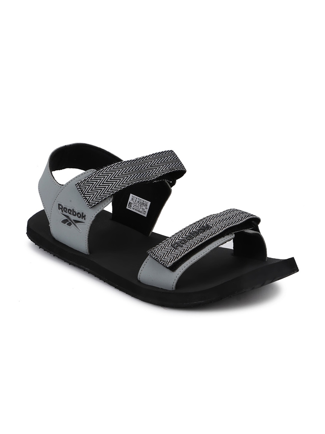 

Reebok Men Flat Grey & Black Solid Sports Sandals