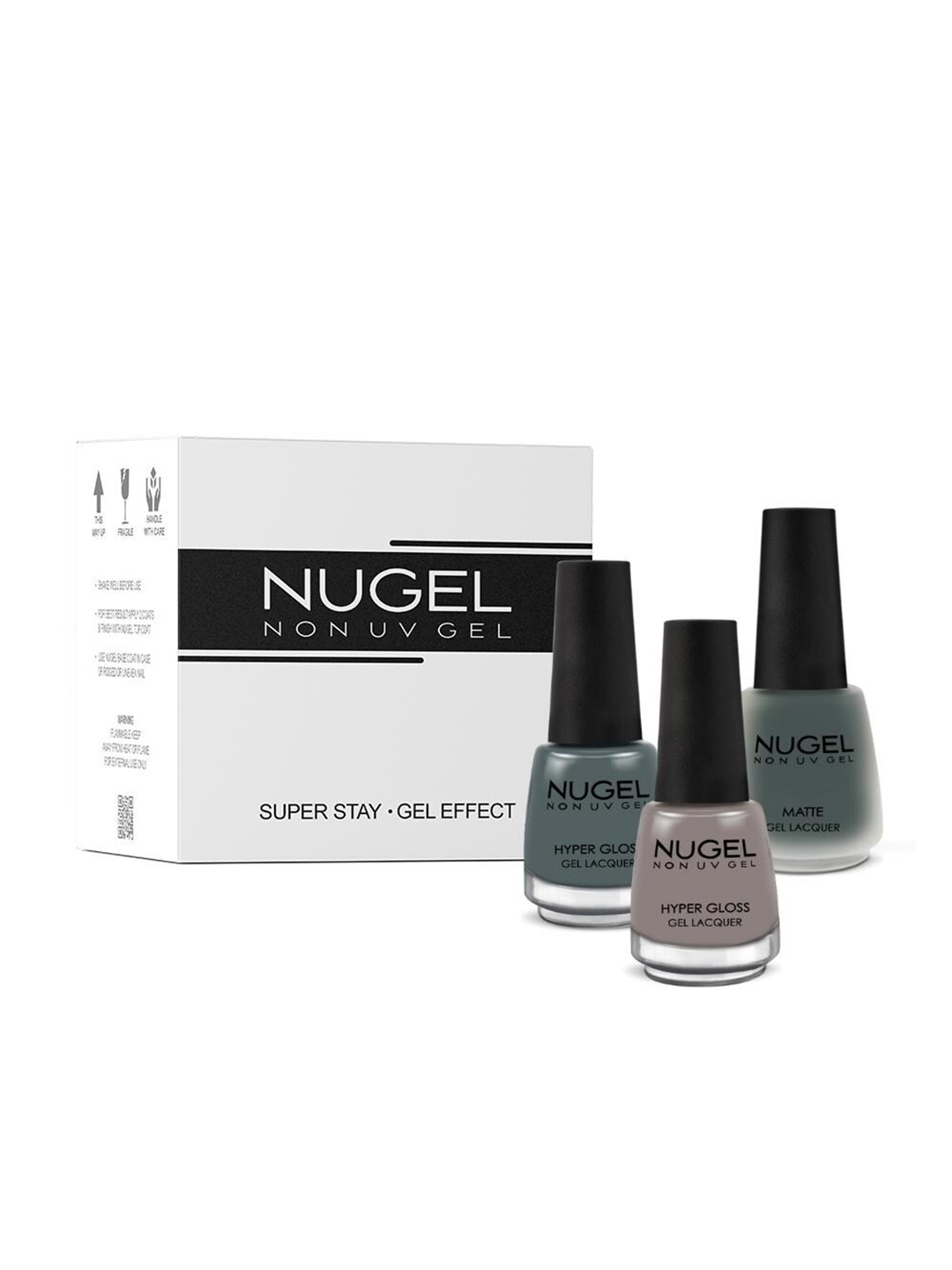 

NUGEL Set of 3 Super Stay Hyper Gloss Non-UV Gel Nail Lacquer - Vintage, Grey