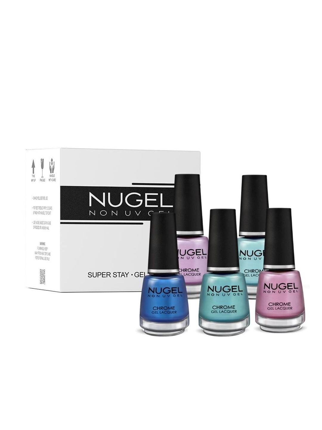 

NUGEL Set of 5 Super Stay Chrome Non-UV Gel Nail Lacquer - Disney Collection, Blue