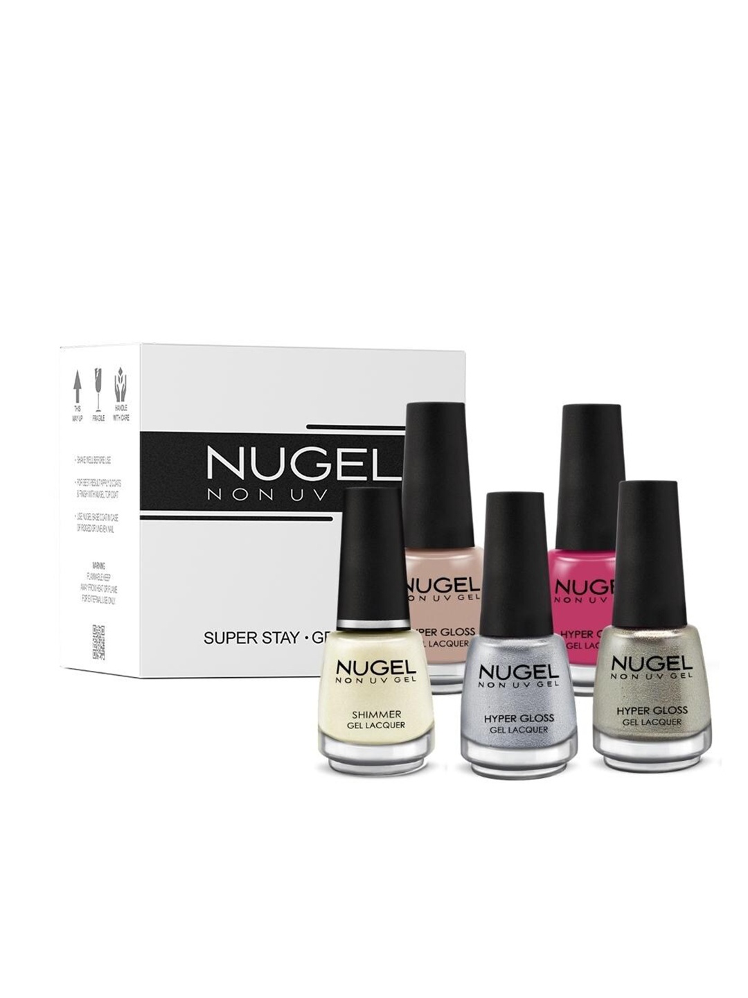 

NUGEL Set of 5 Super Stay Hyper Gloss Non-UV Gel Nail Lacquer - Wedding Season, Pink