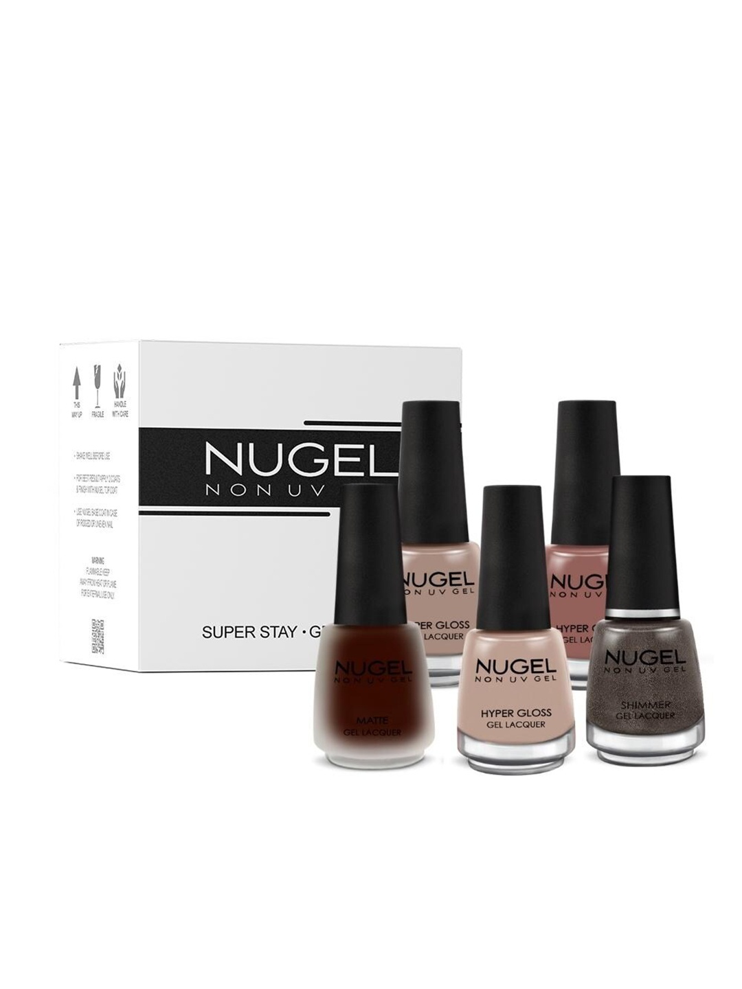 

NUGEL Set of 5 Super Stay Hyper Gloss Non-UV Gel Nail Lacquer - Chocolate Collection, Brown
