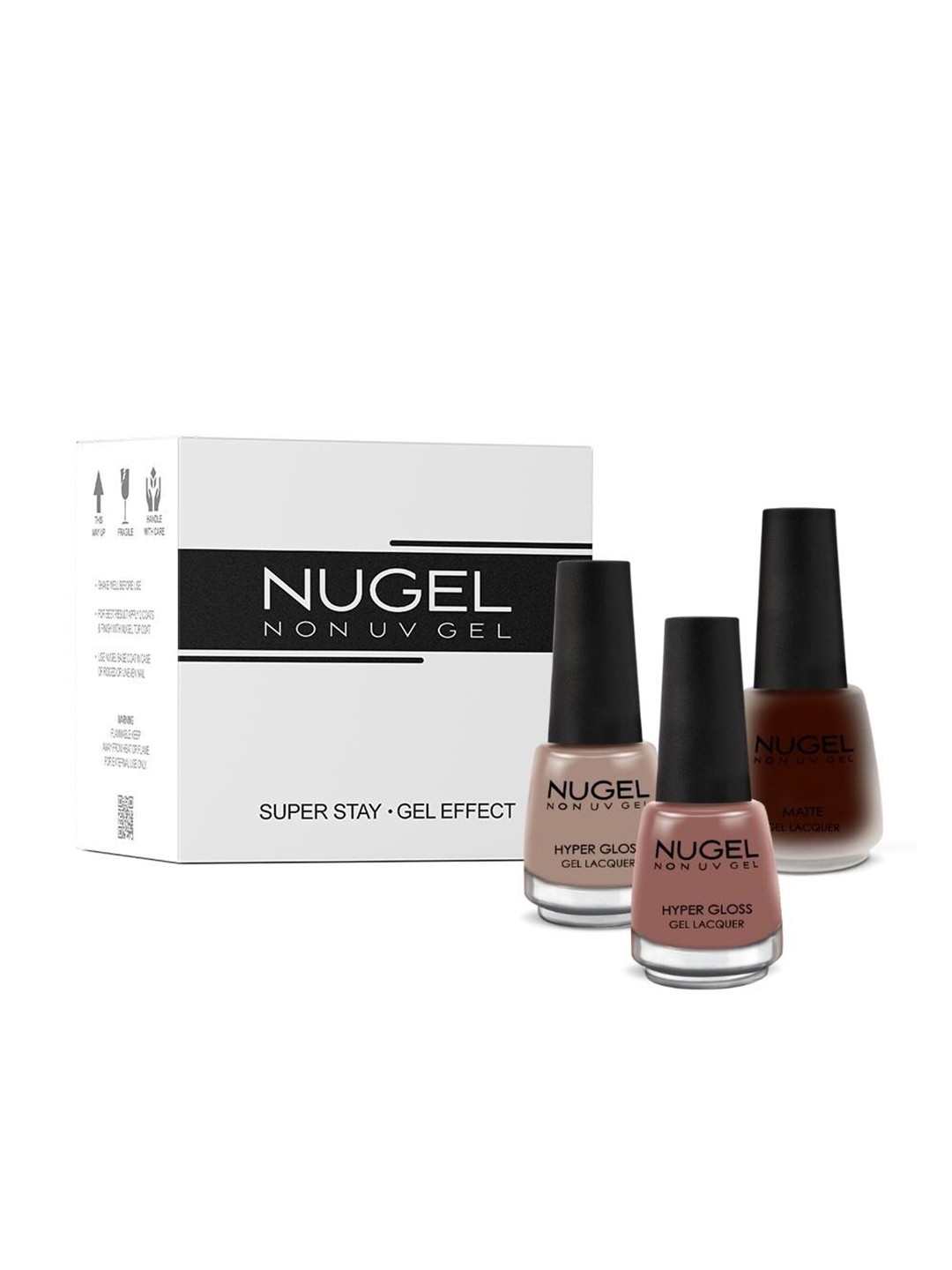 

NUGEL Set of 3 Super Stay Hyper Gloss Non-UV Gel Nail Lacquer - Chocolate Collection, Brown