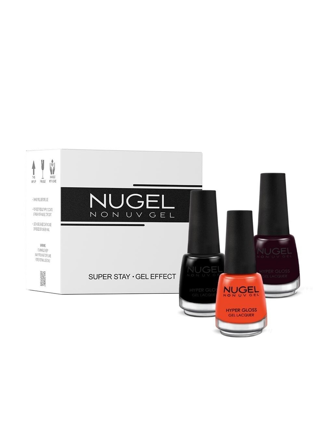 

NUGEL Set of 3 Super Stay Hyper Gloss Non-UV Gel Nail Lacquer - Halloween, Black