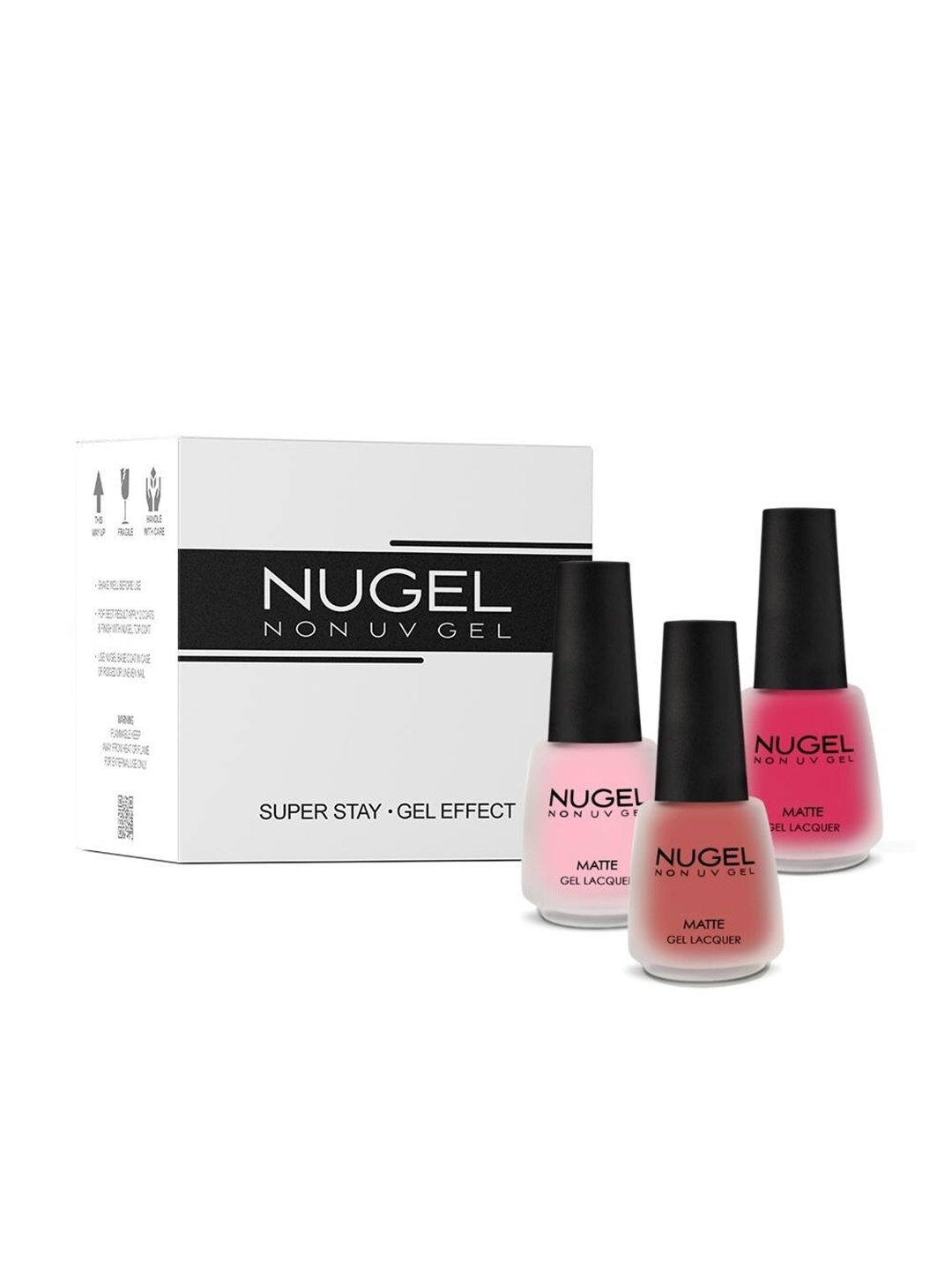 

NUGEL Set of 3 Super Stay Matte Non-UV Gel Nail Lacquer - Pink Matteness