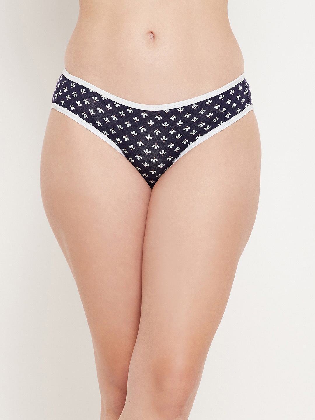

Clovia Women Navy Blue Printed Cotton Bikini Briefs