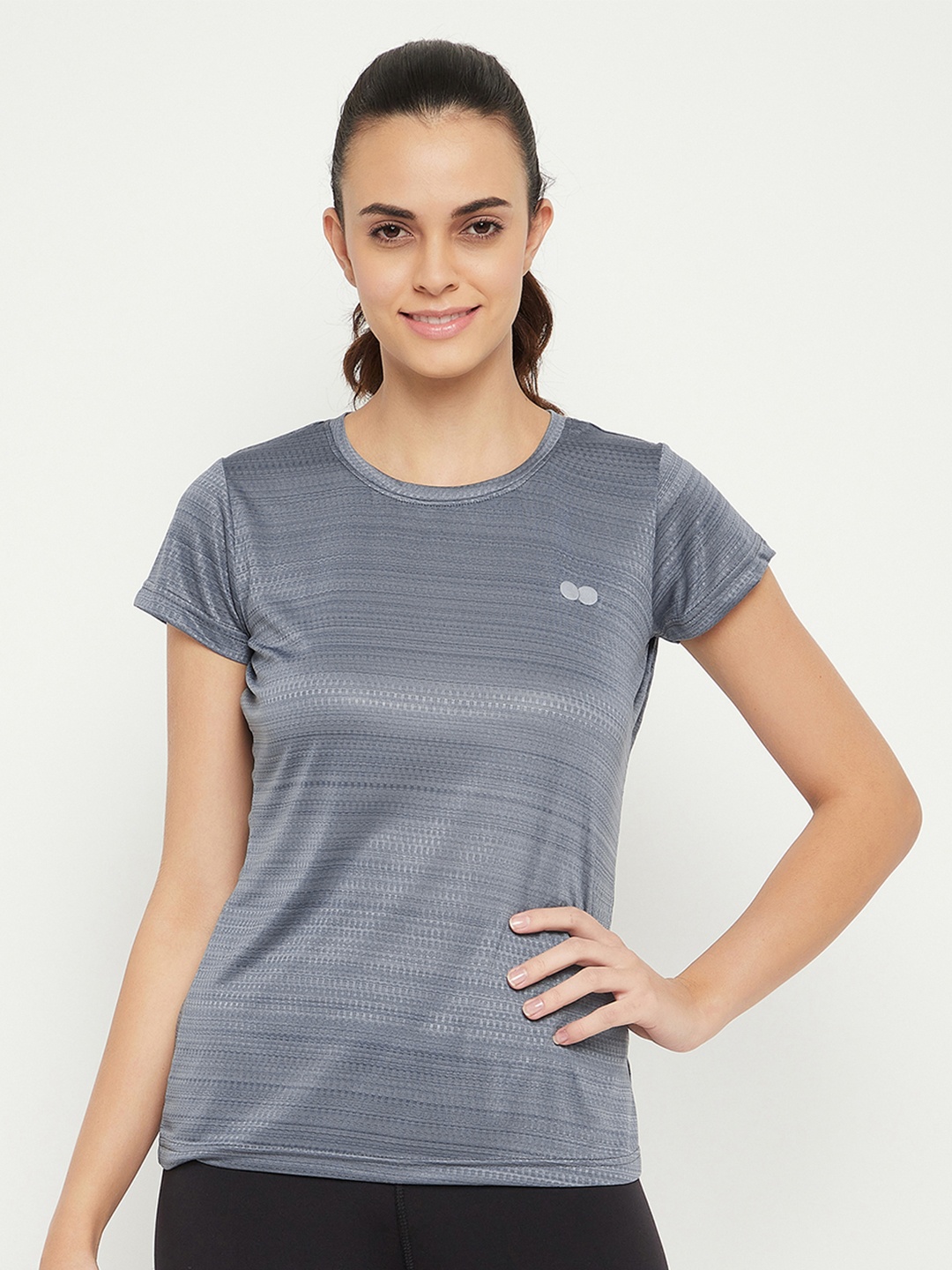 

Clovia Women Blue Slim Fit T-shirt