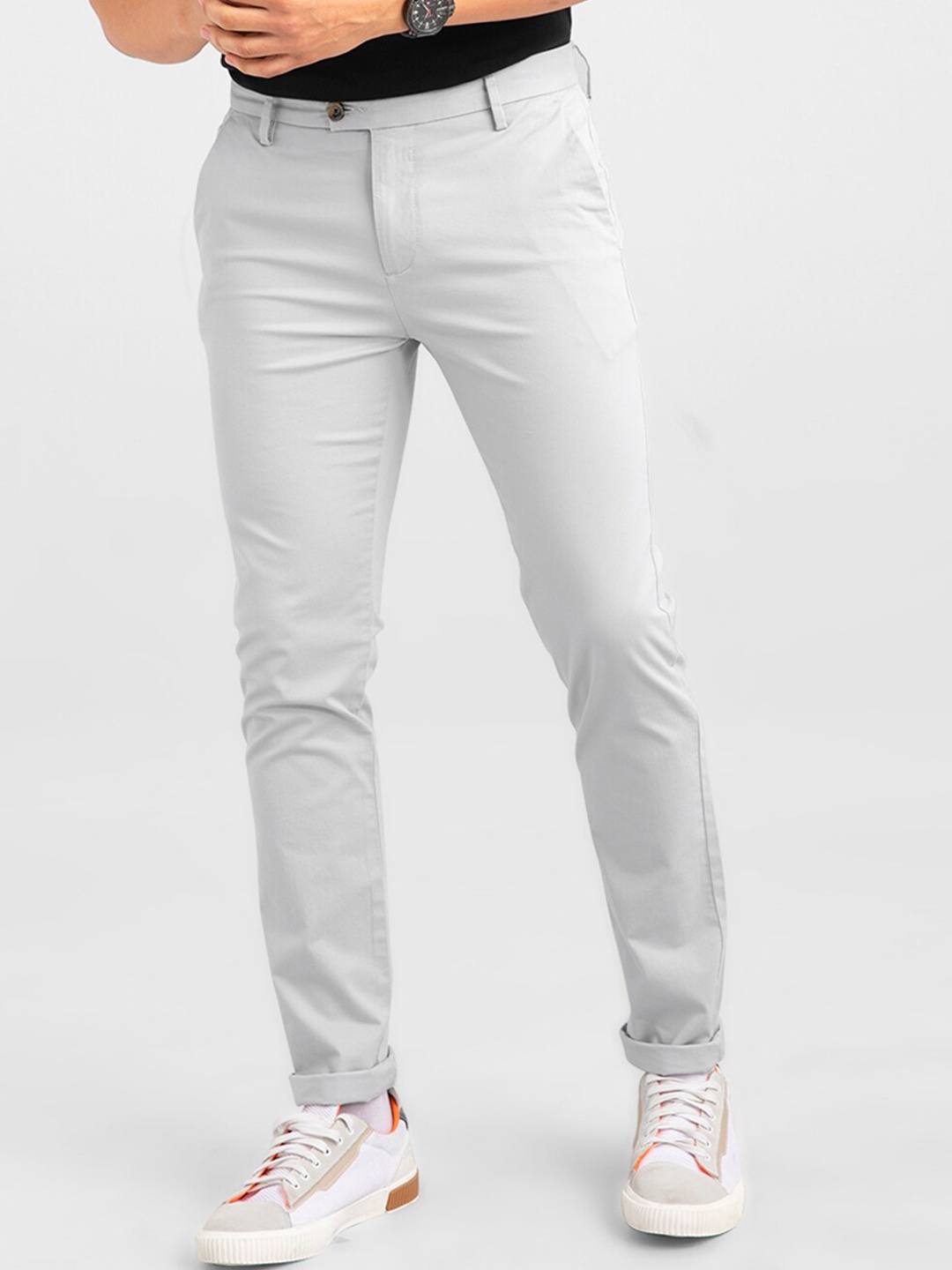 

Snitch Men Grey Tapered Fit Trousers