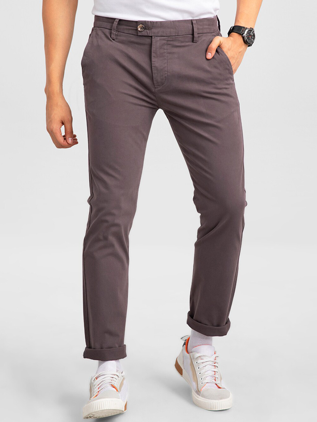

Snitch Men Brown Tapered Fit Trousers