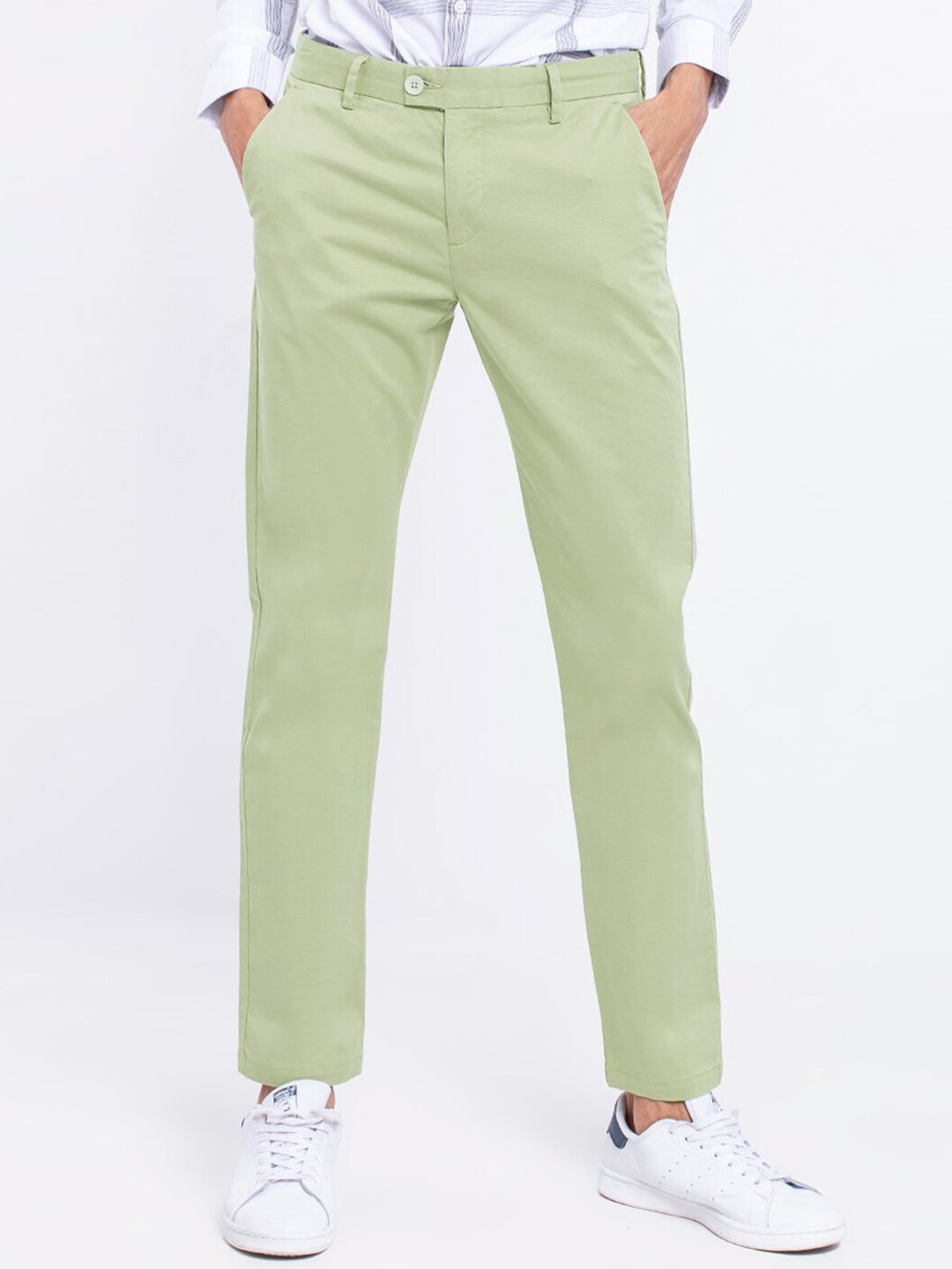 

Snitch Men Green Tapered Fit Chinos Trousers