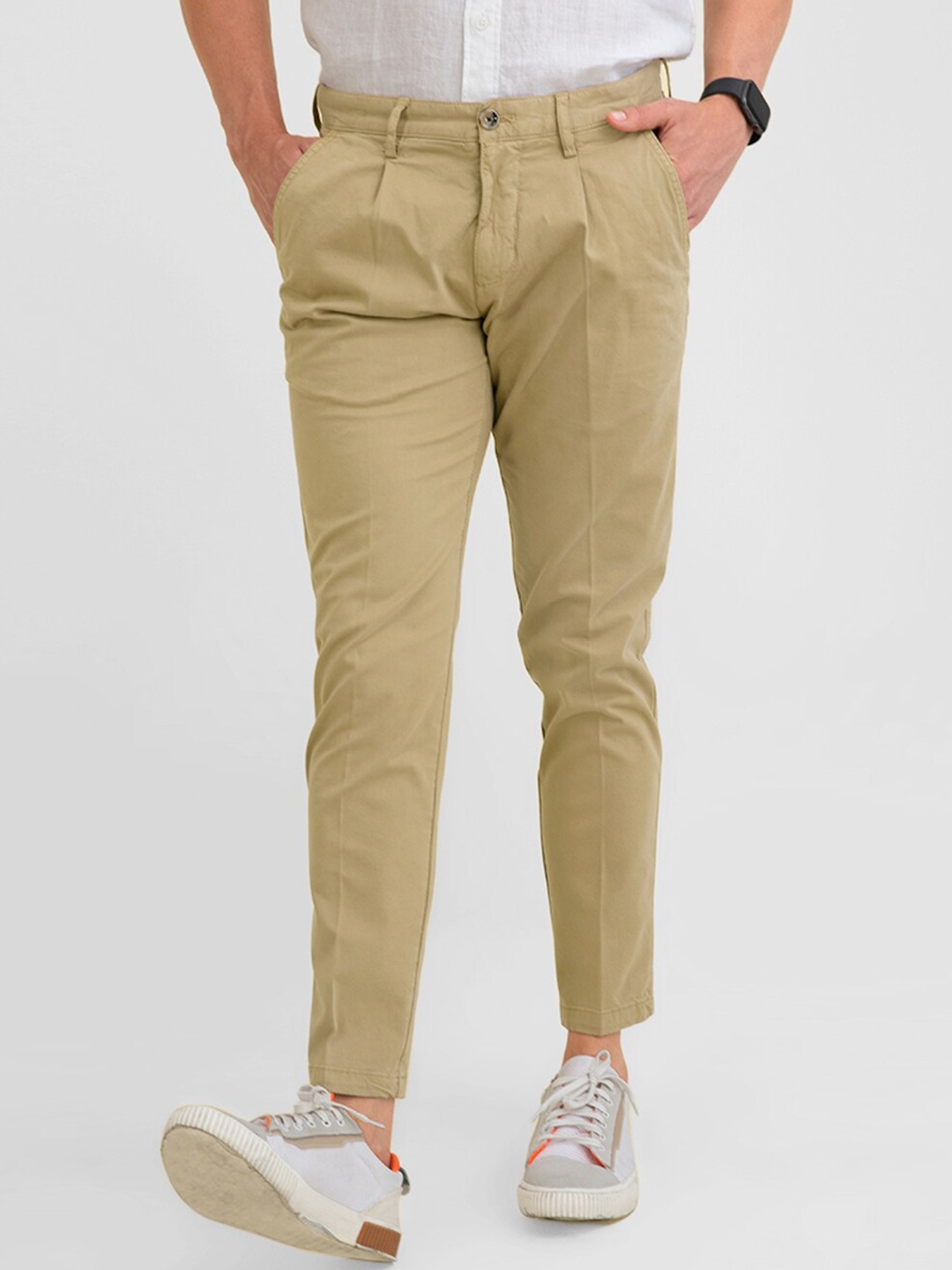 

Snitch Men Khaki Slim Fit Trousers