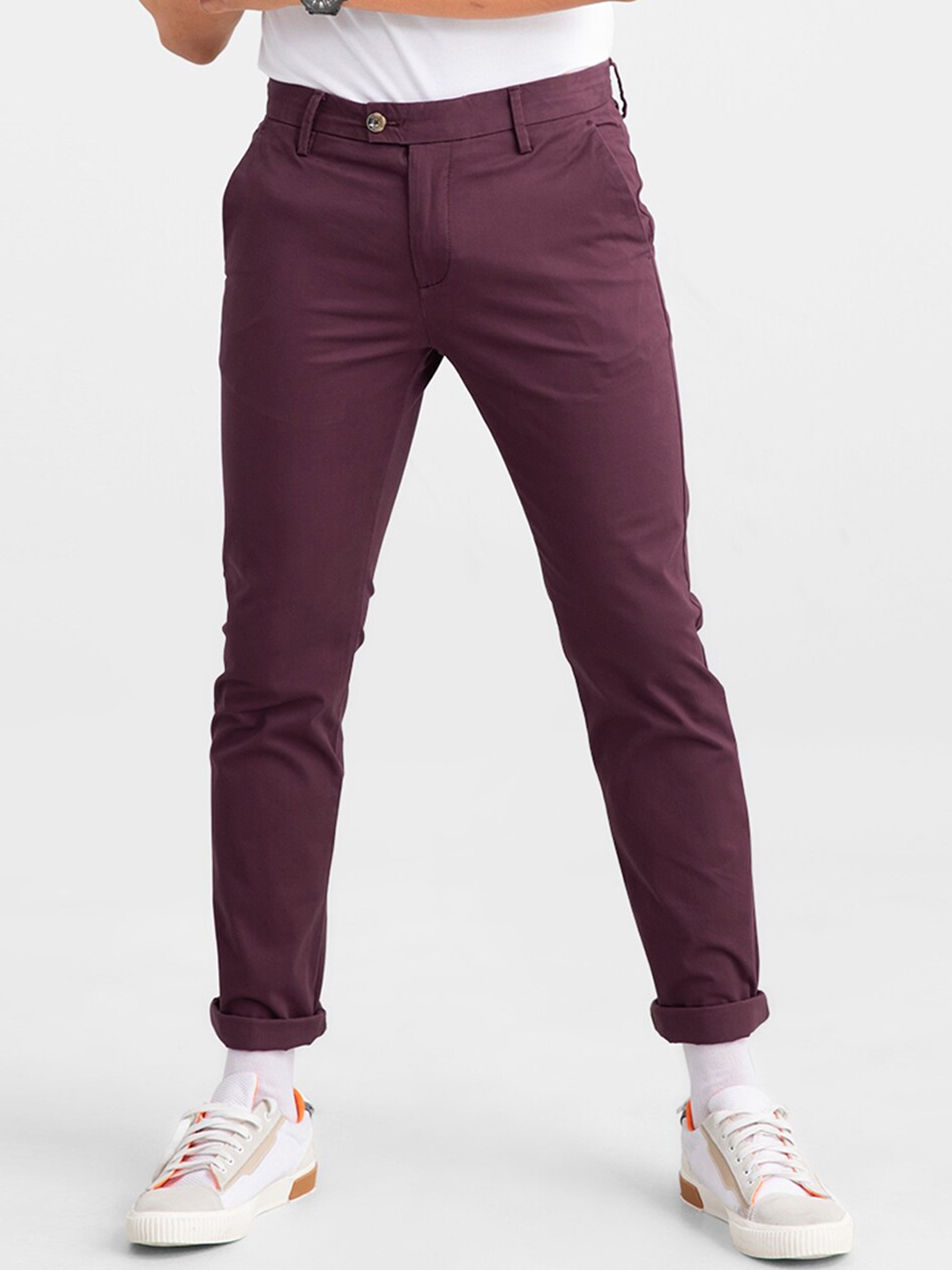 

Snitch Men Violet Tapered Fit Chinos Trousers