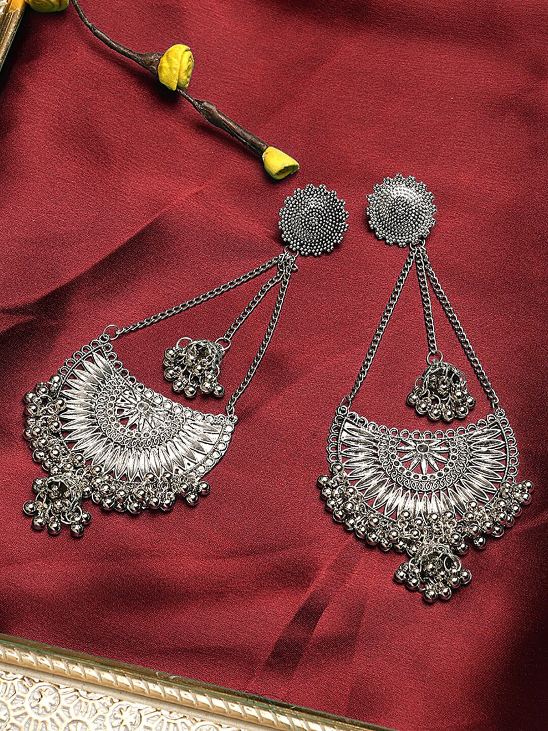 

KACY Silver-Toned Classic Drop Earrings
