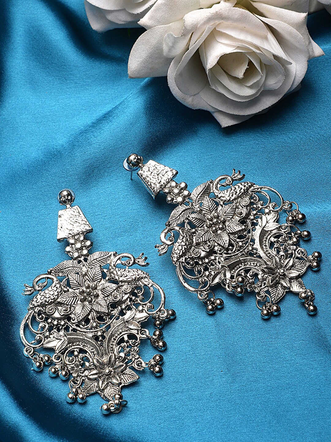 

KACY Silver-Toned Classic Drop Earrings