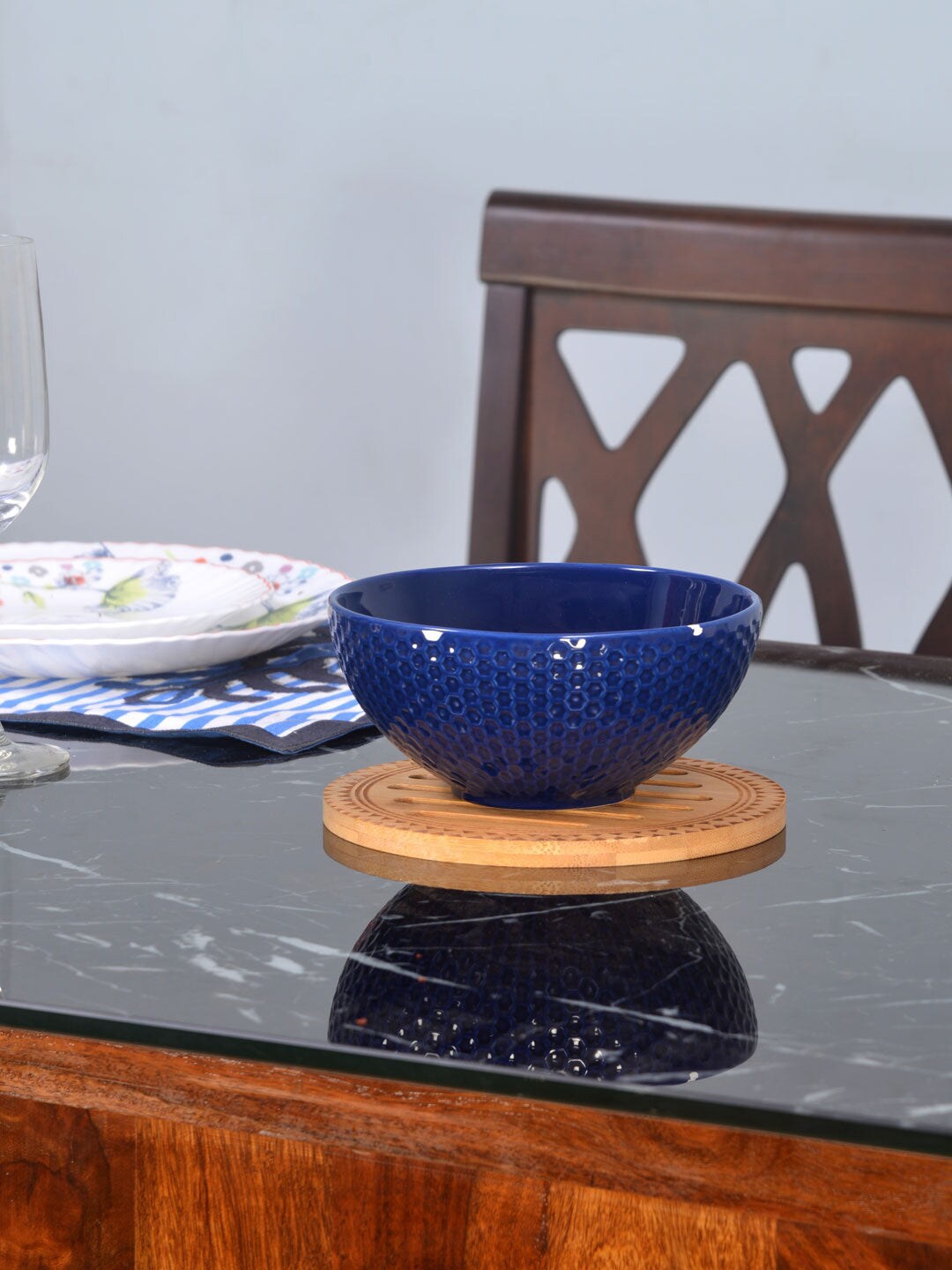 

Athome by Nilkamal Brown Lazer Print Wooden Dining Essentials