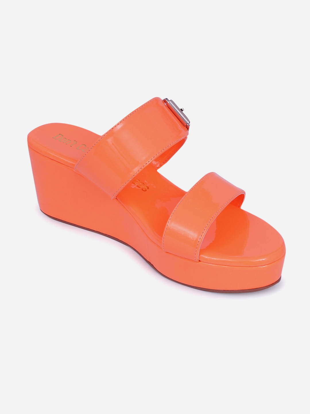

Don't Call Me Princess Orange PU Block Mules