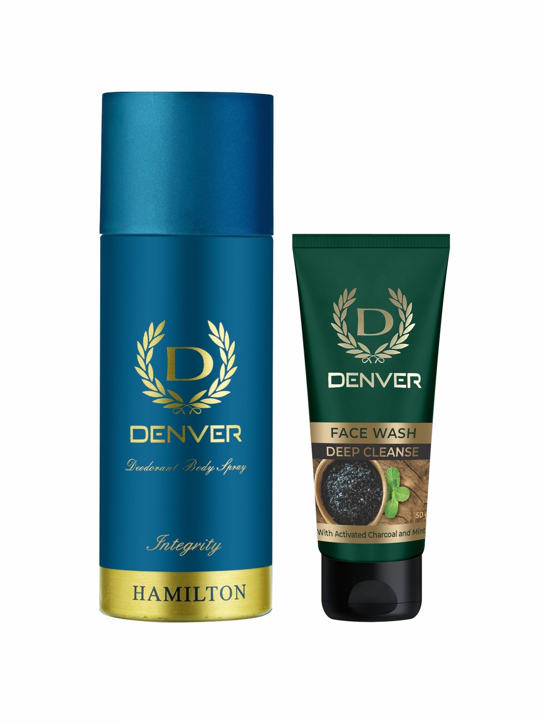 

Denver Set of Hamilton Integrity Deodorant 165 ml & Deep Cleanse Face Wash 50 g, Blue