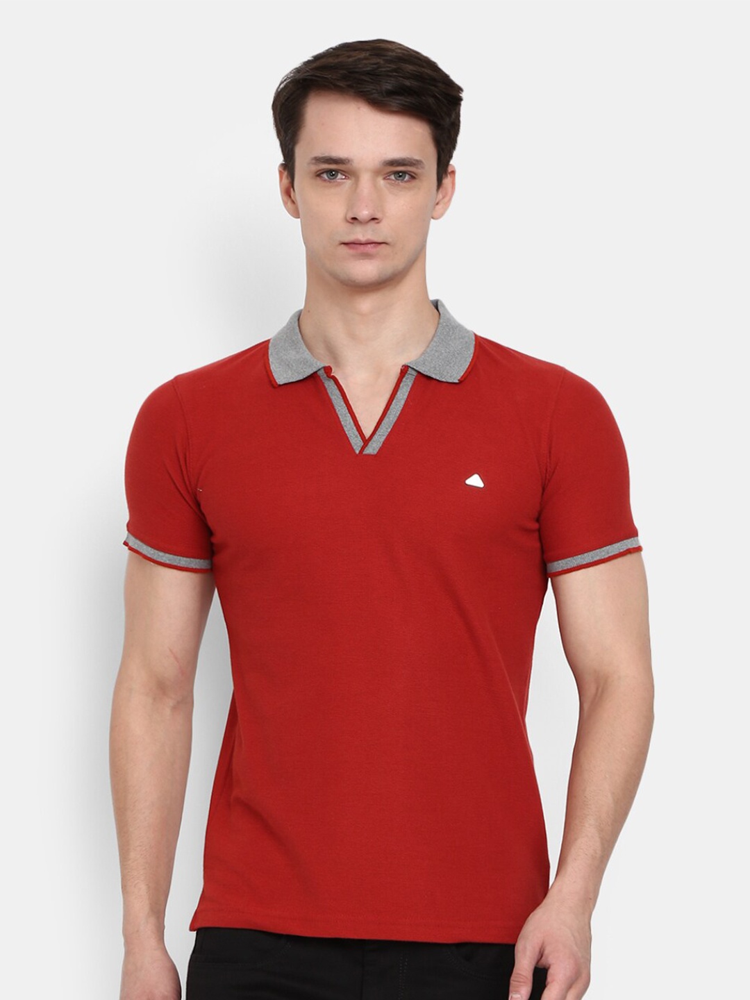 

V-Mart Men Maroon Polo Collar Slim Fit T-shirt