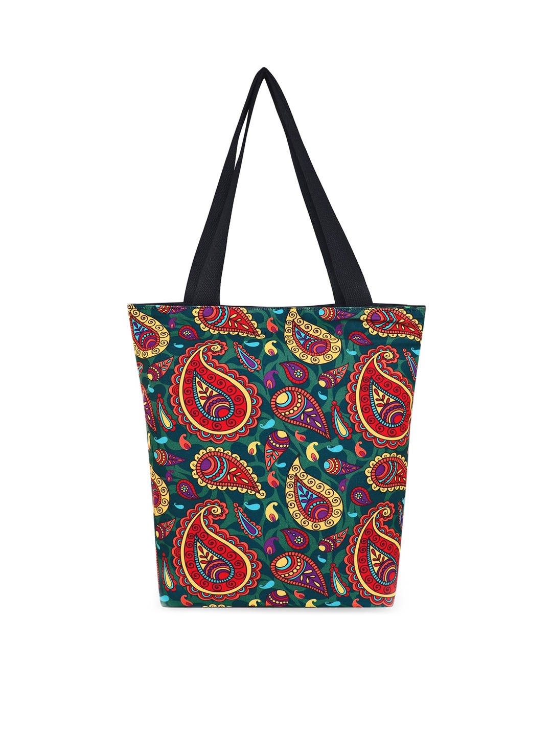 

Sabhyata Women Multicolor Ethnic Motifs Printed Oversized Shopper Tote Bag, Multi