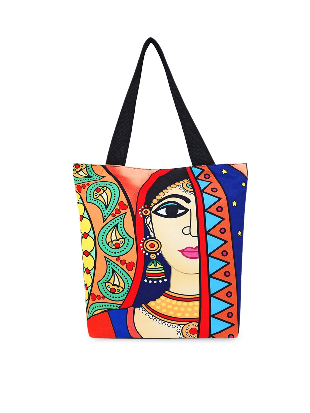 

Sabhyata Multicoloured Printed Shopper Tote Bag, Multi