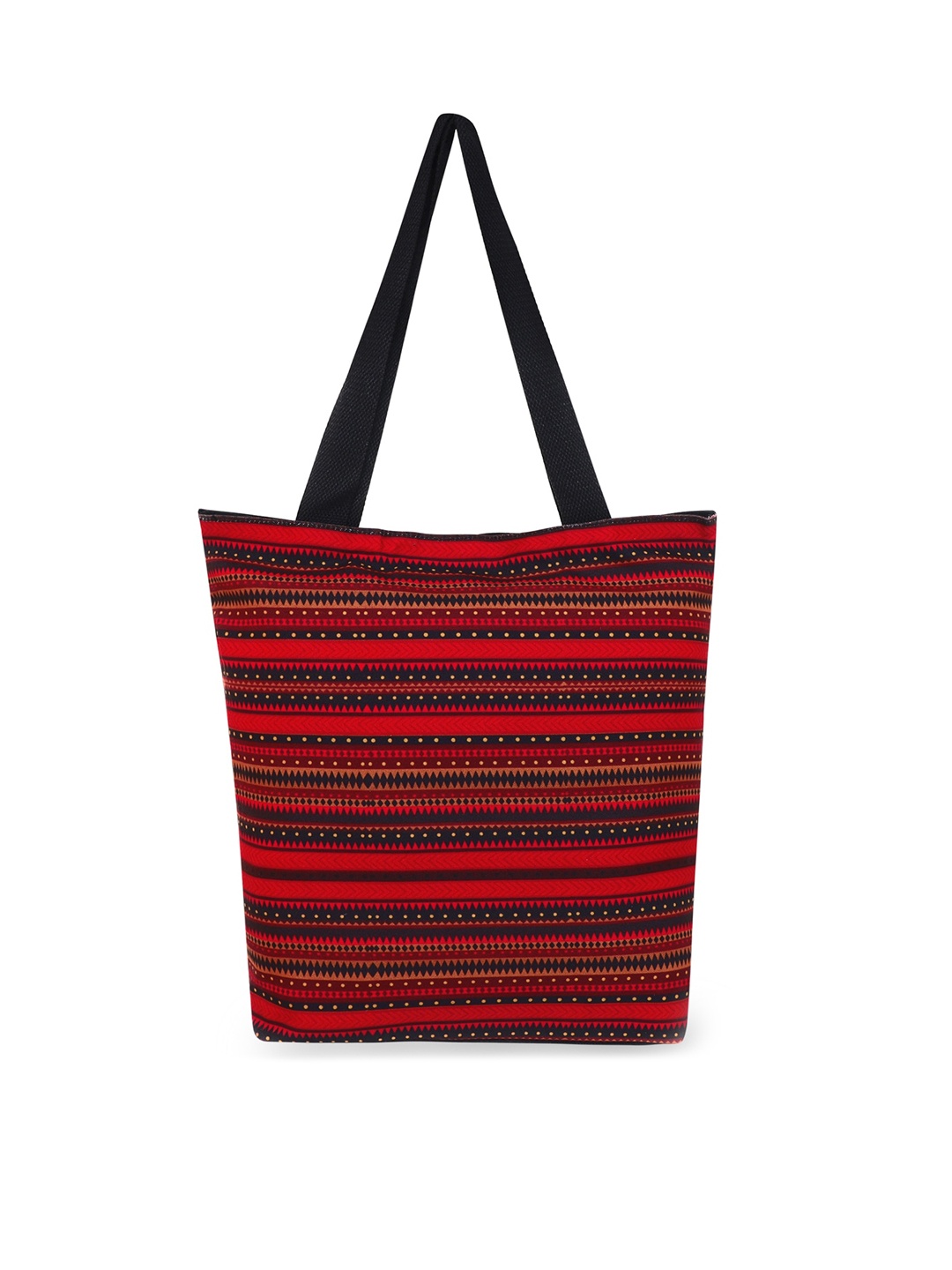 

Sabhyata Red & Black Shopper Handheld Bag