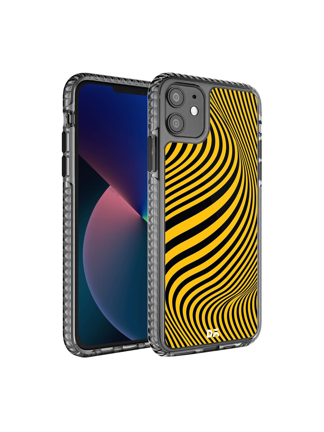 

DailyObjects Yellow & Black Ochre Waves iPhone 11 Back Case