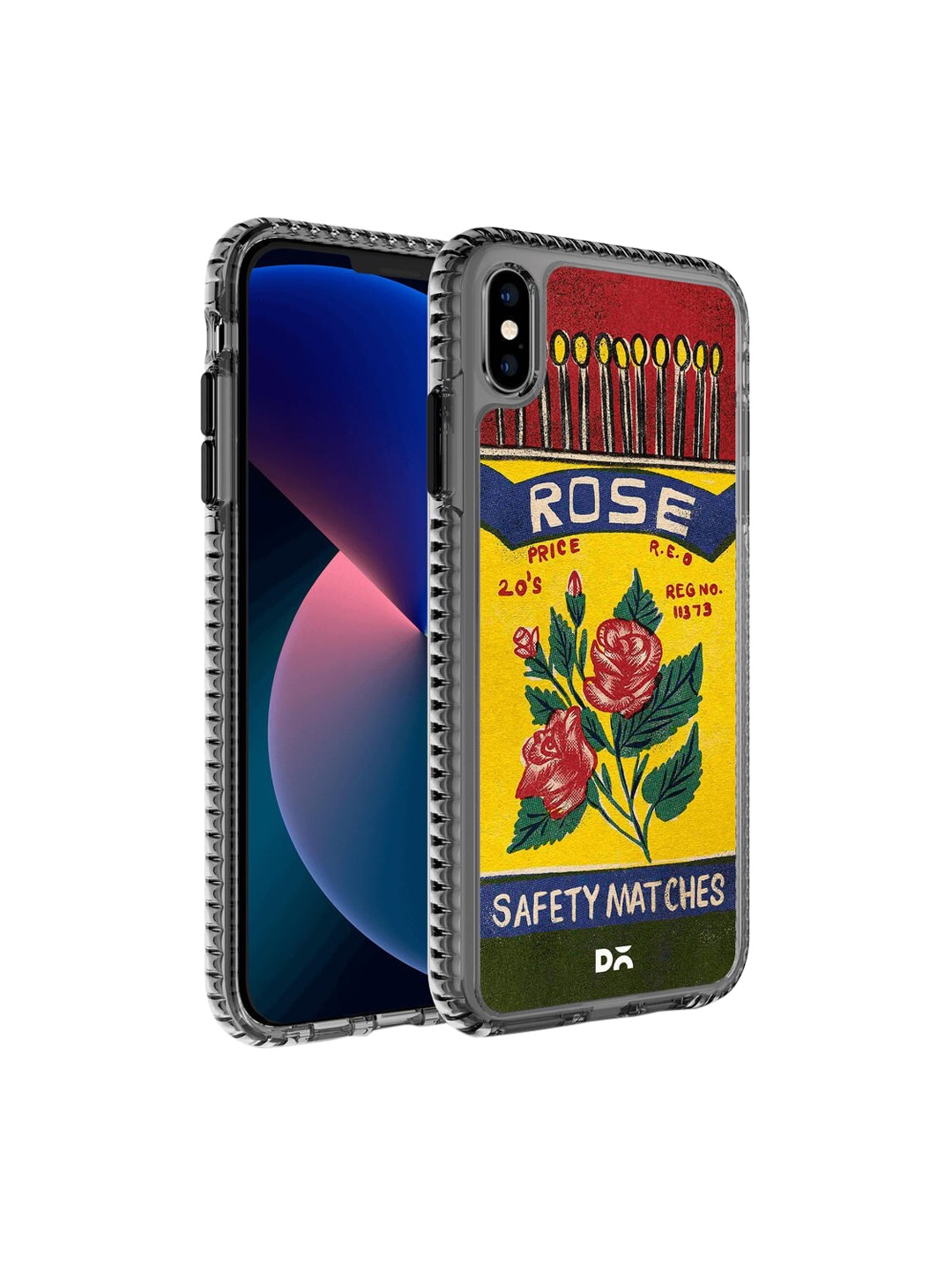 

DailyObjects Yellow & Black Rose Matchbox iPhone XS Max Back Case, Red